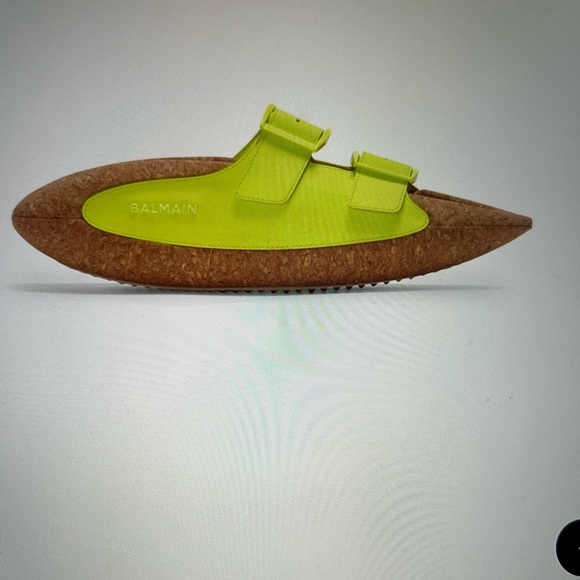 Men’s Balmain B-It Slides (mules) - leather, rubber, cork - Picture 9 of 12